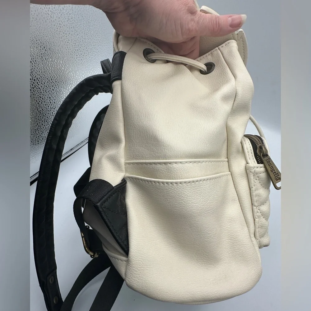 Loungefly Harry Potter Hedwig Cream And Black Faux Leather Mini Backpack